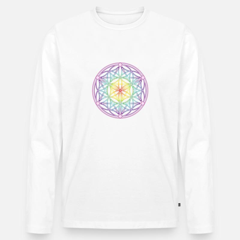Same des Lebens & Tetrahedron - Männer Premium Bio Langarmshirt - Weiß