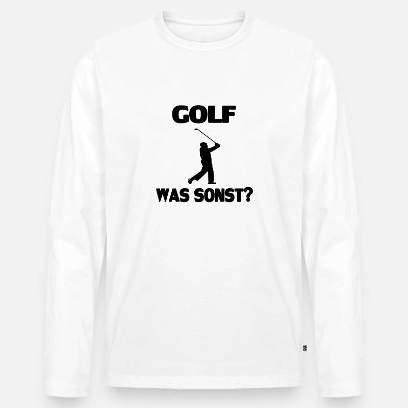Golf was sonst - Männer Premium Bio Langarmshirt - Weiß