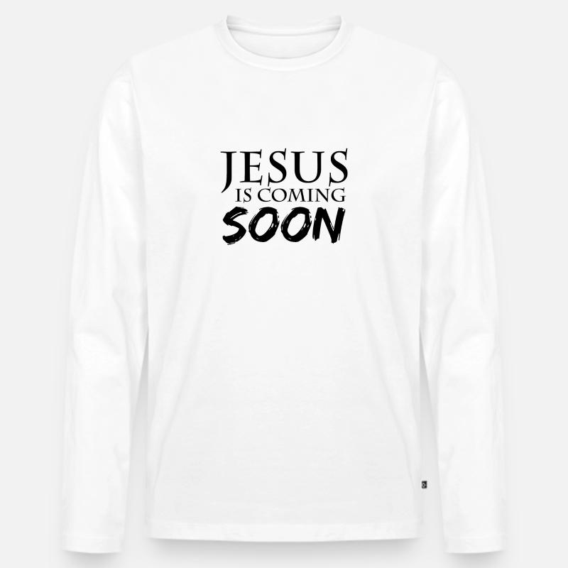 Jesus is coming soon - Männer Premium Bio Langarmshirt - Weiß