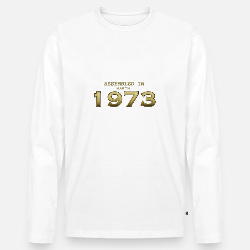 März 1973 zusammengebaut - Männer Premium Bio Langarmshirt - Weiß