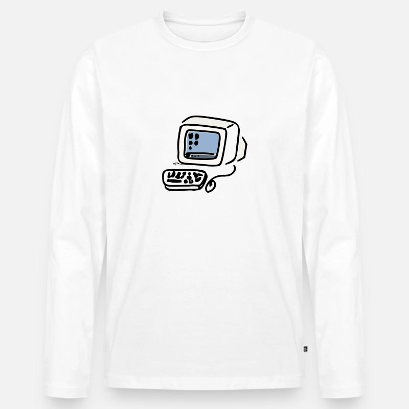 Kathodischer Computer - Männer Premium Bio Langarmshirt - Weiß