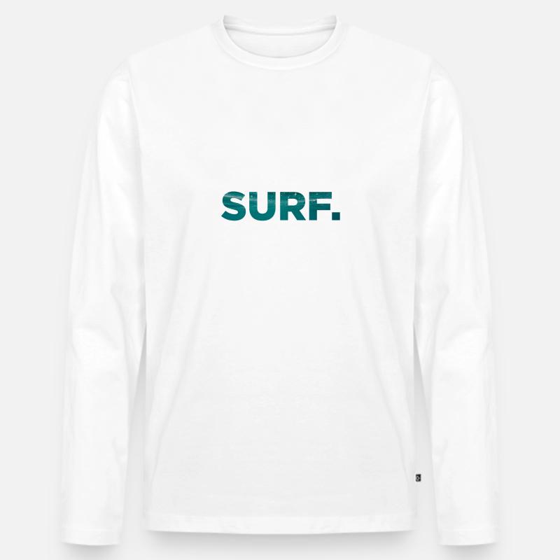 Surf Surfing Surfen Surfer Surferin - Männer Premium Bio Langarmshirt - Weiß