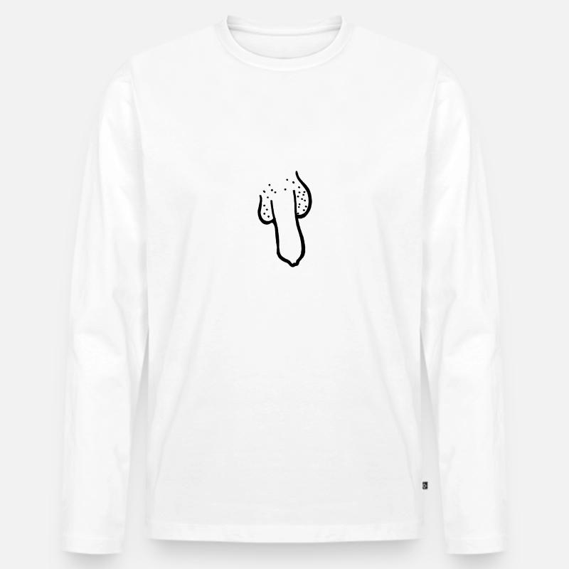 Cock Penis Schaft Pimmel - Männer Premium Bio Langarmshirt - Weiß