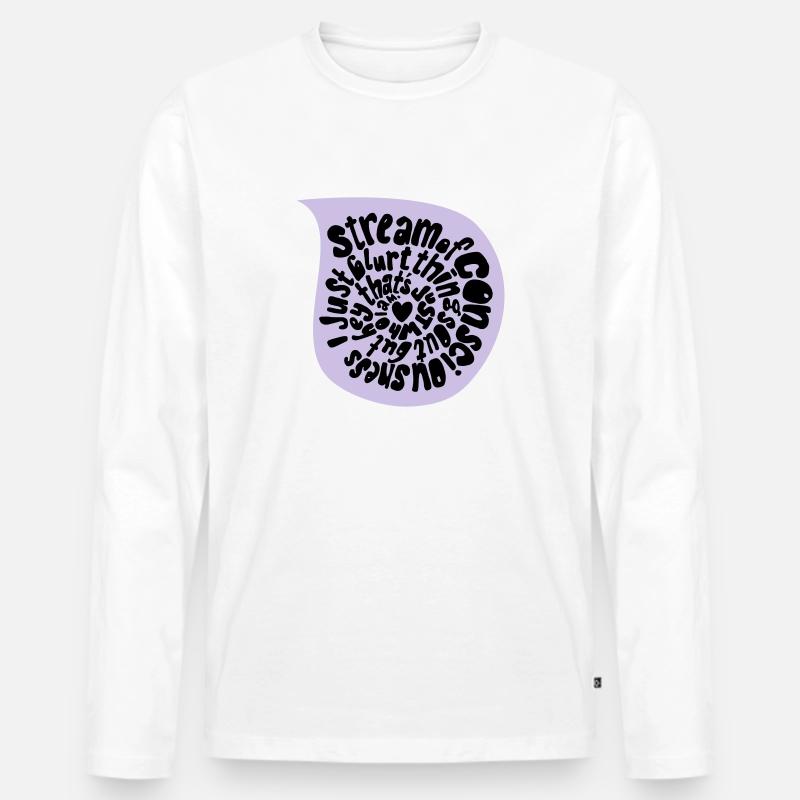 Strom des Bewusstseins in einem Tropfen - Männer Premium Bio Langarmshirt - Weiß