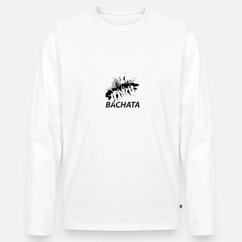 Bachata - Männer Premium Bio Langarmshirt - Weiß