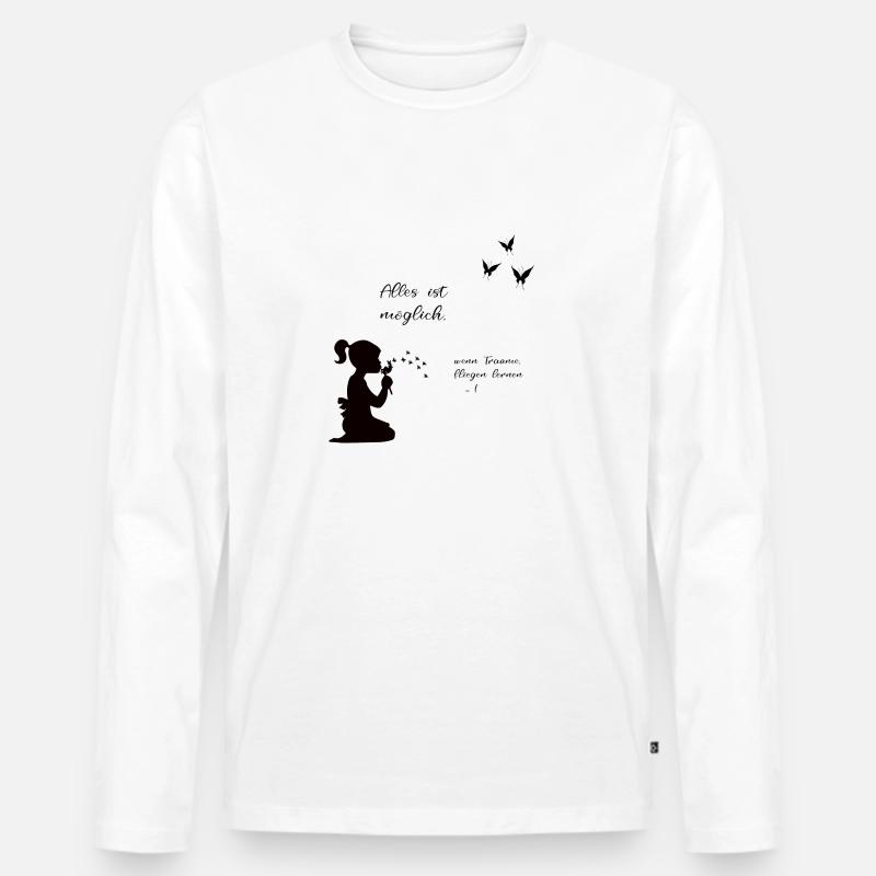 Traeume - Männer Premium Bio Langarmshirt - Weiß