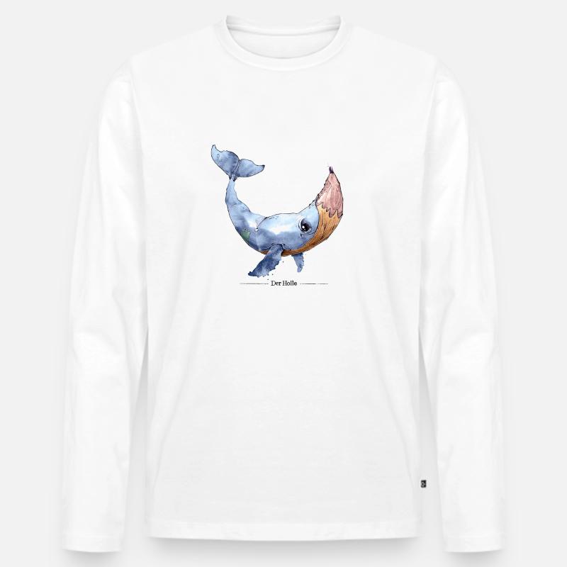 Wal-Stift (Der Holle) - Männer Premium Bio Langarmshirt - Weiß