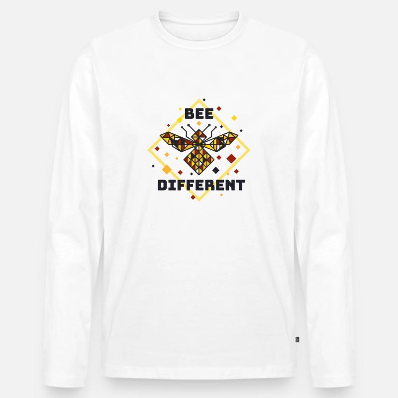Biene anders - Männer Premium Bio Langarmshirt - Weiß