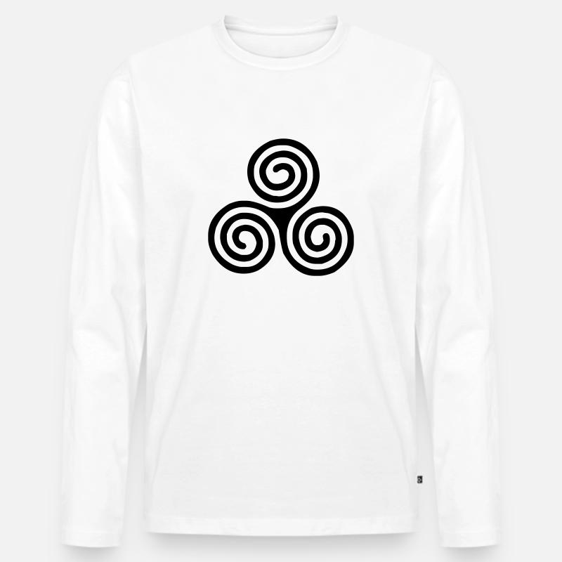 Triskel 2 - Männer Premium Bio Langarmshirt - Weiß