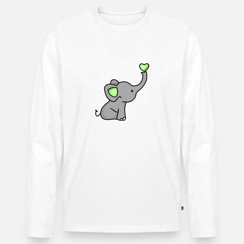 Baby Elefant - Männer Premium Bio Langarmshirt - Weiß