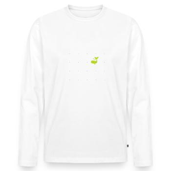 Wale - Männer Premium Bio Langarmshirt - Weiß - Vorne - Nico (187cm)