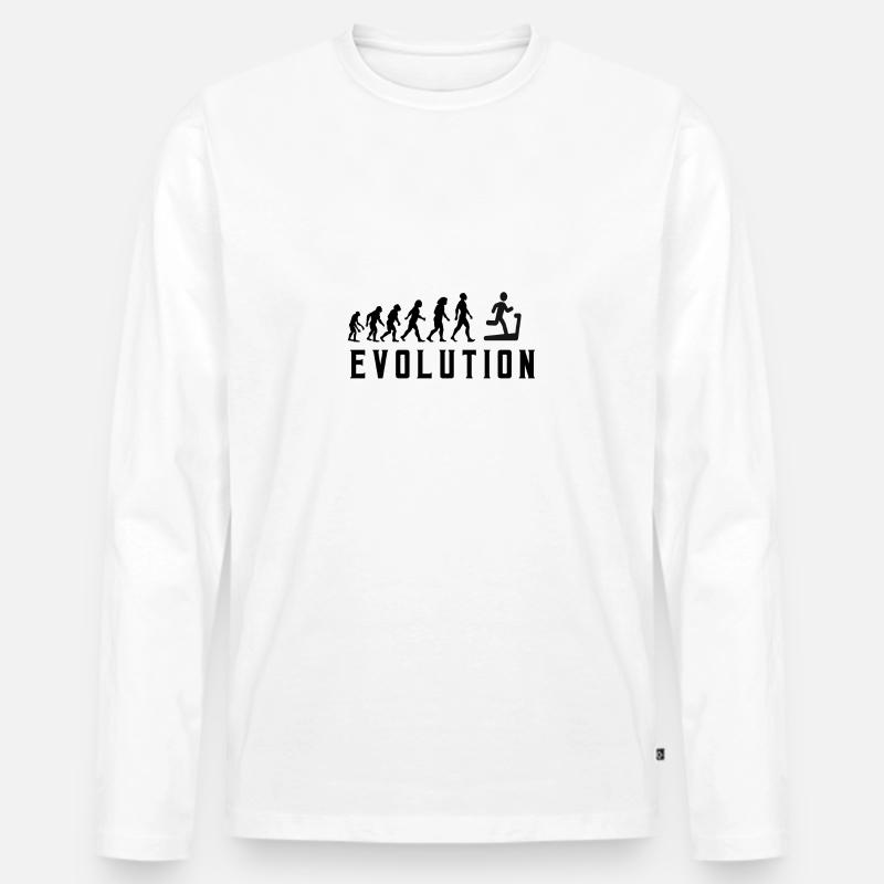 Laufband Evolution - Männer Premium Bio Langarmshirt - Weiß
