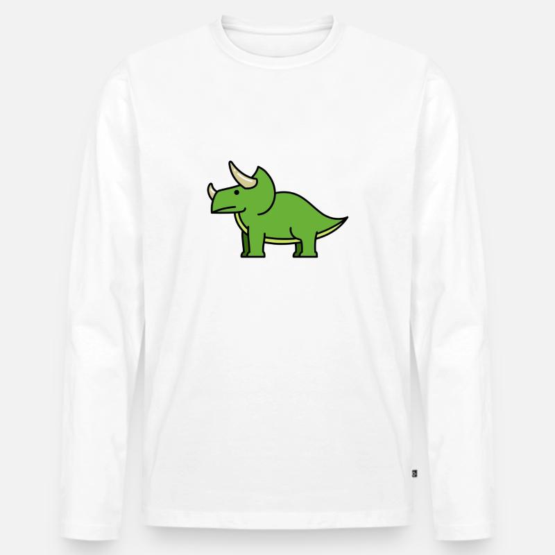 triceratops - Männer Premium Bio Langarmshirt - Weiß