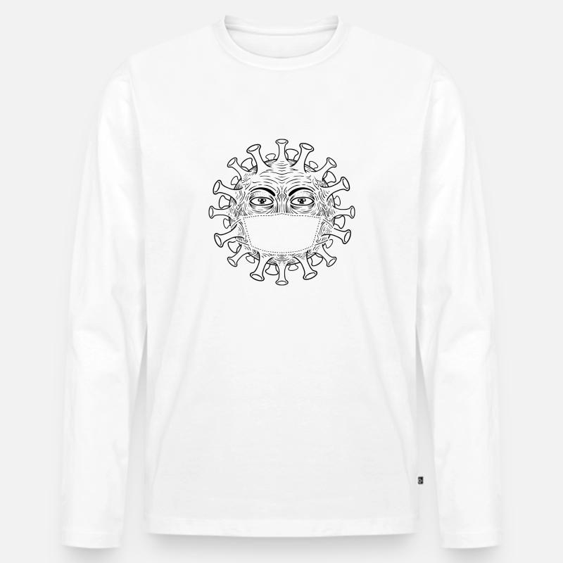 coronavirus 2 - Männer Premium Bio Langarmshirt - Weiß