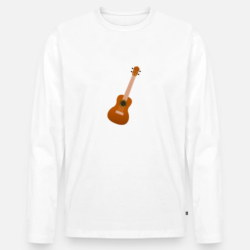 Ukulele Geschenk - Männer Premium Bio Langarmshirt - Weiß