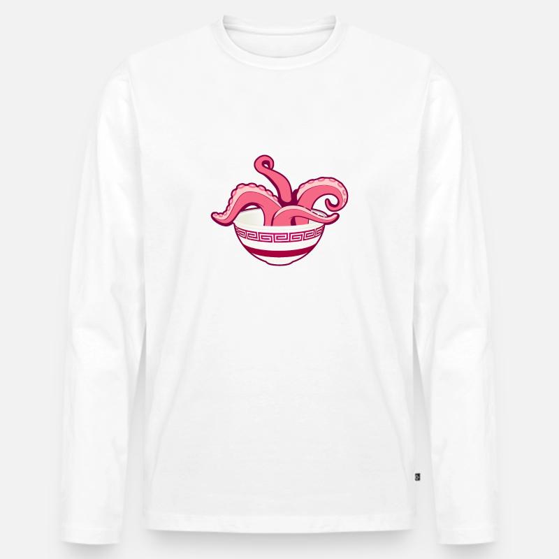 Nudeln - Männer Premium Bio Langarmshirt - Weiß