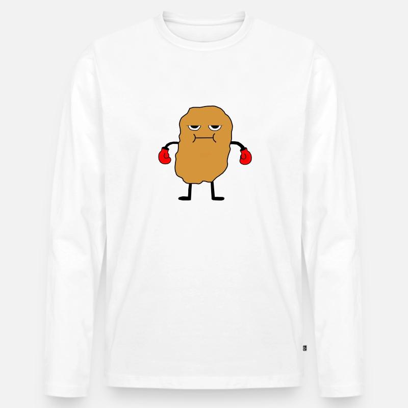 Angry Nugget - Männer Premium Bio Langarmshirt - Weiß