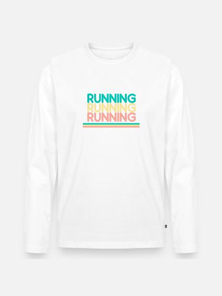 Aimer Courir Passion Joggen läuft - Männer Premium Bio Langarmshirt - Weiß