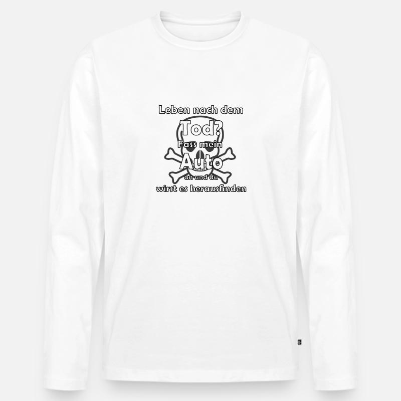 Auto lustiger Spruch Totenkopf - Männer Premium Bio Langarmshirt - Weiß