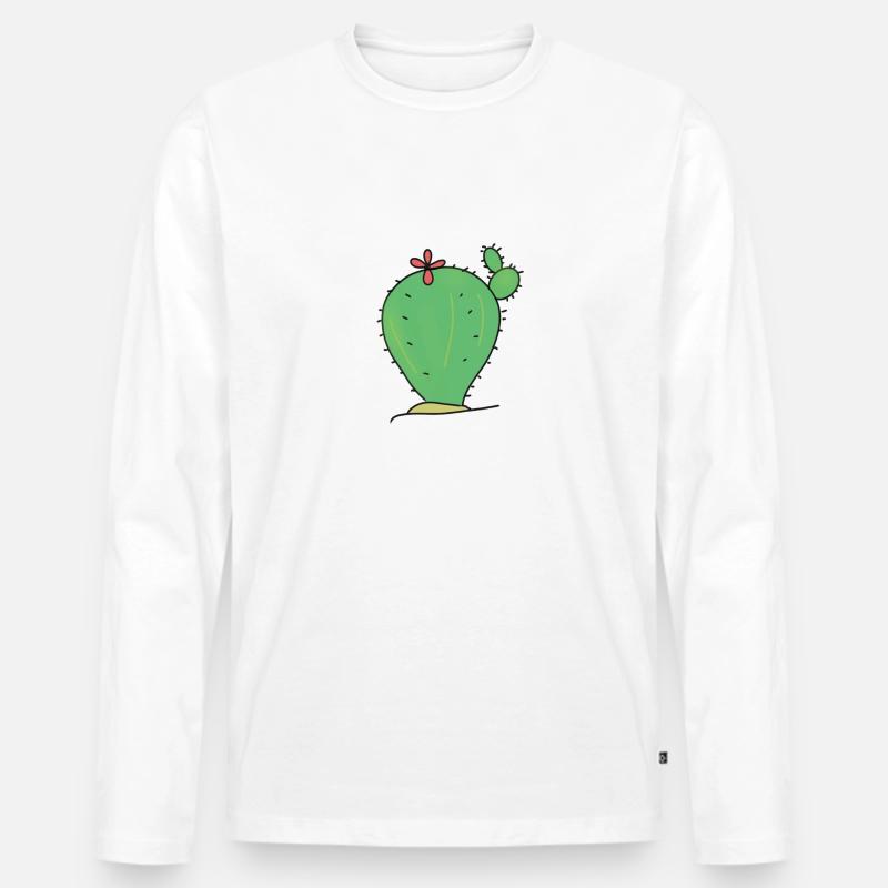 KAKTUS CACTUS - Männer Premium Bio Langarmshirt - Weiß