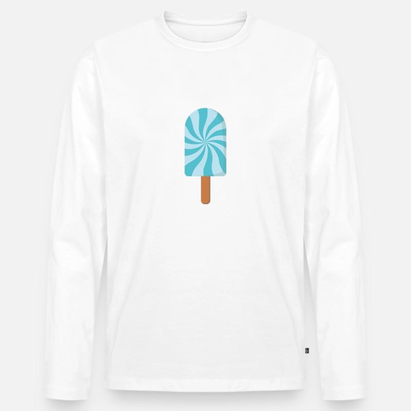 Eis Sommer - Männer Premium Bio Langarmshirt - Weiß