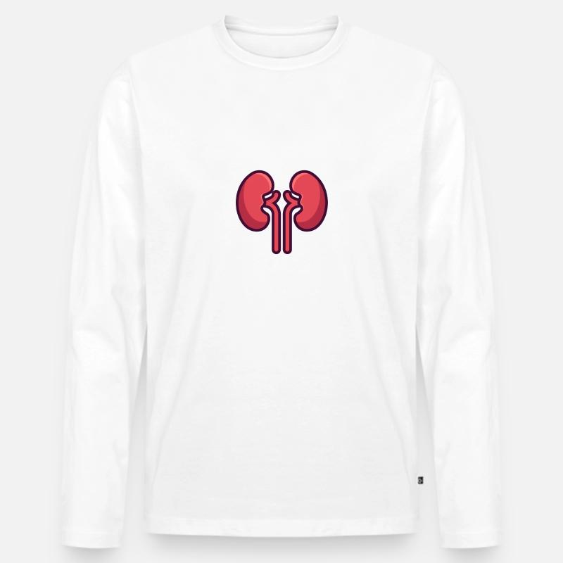Mandeln - Männer Premium Bio Langarmshirt - Weiß