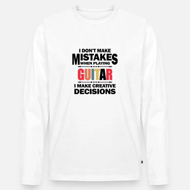 I don't make mistakes when playing guitar Geschenk - Männer Premium Bio Langarmshirt - Weiß