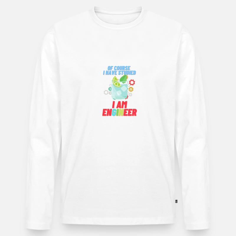I am enGINeer | Gin - Männer Premium Bio Langarmshirt - Weiß