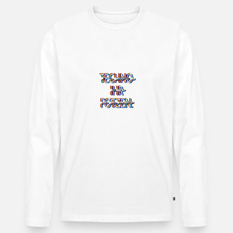 TECHNO - Männer Premium Bio Langarmshirt - Weiß
