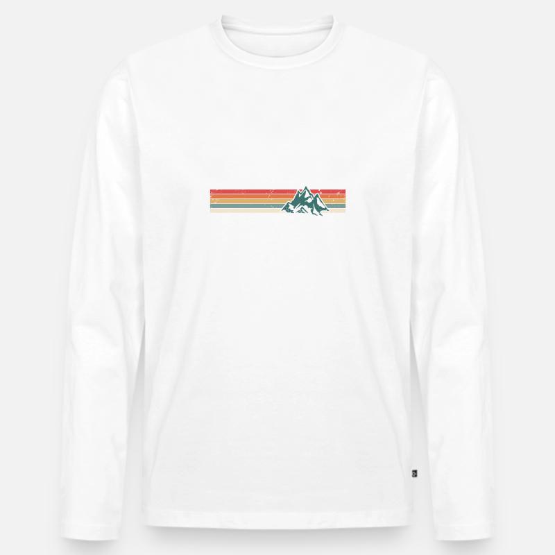 Berge - Männer Premium Bio Langarmshirt - Weiß