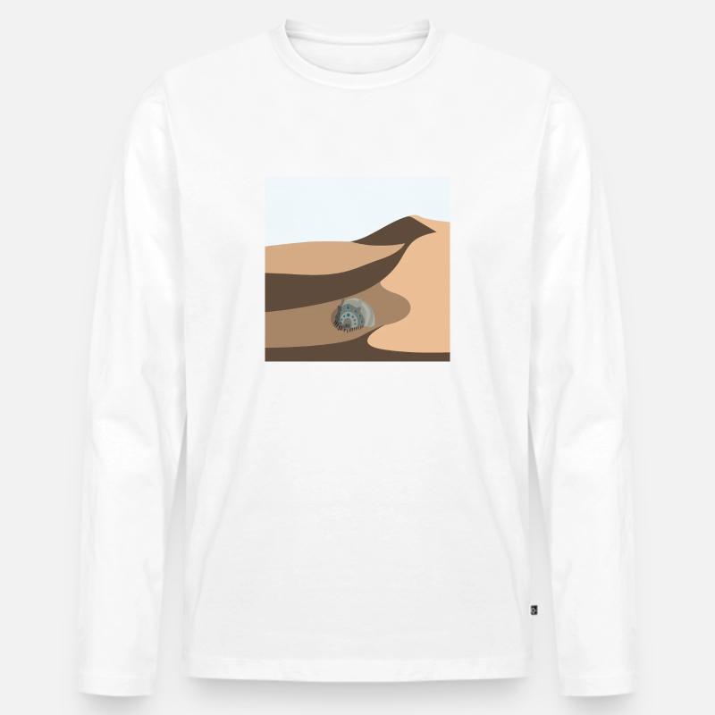 Düne - Männer Premium Bio Langarmshirt - Weiß
