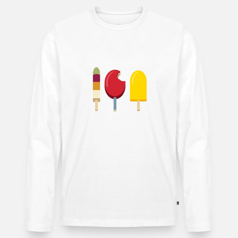 Eis Kombi - Männer Premium Bio Langarmshirt - Weiß
