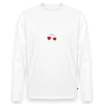 Si t'es malade bois du vin rouge c'est noté médoc - T-shirt manches longues Premium bio Homme - blanc - Devant - Nico (187cm)