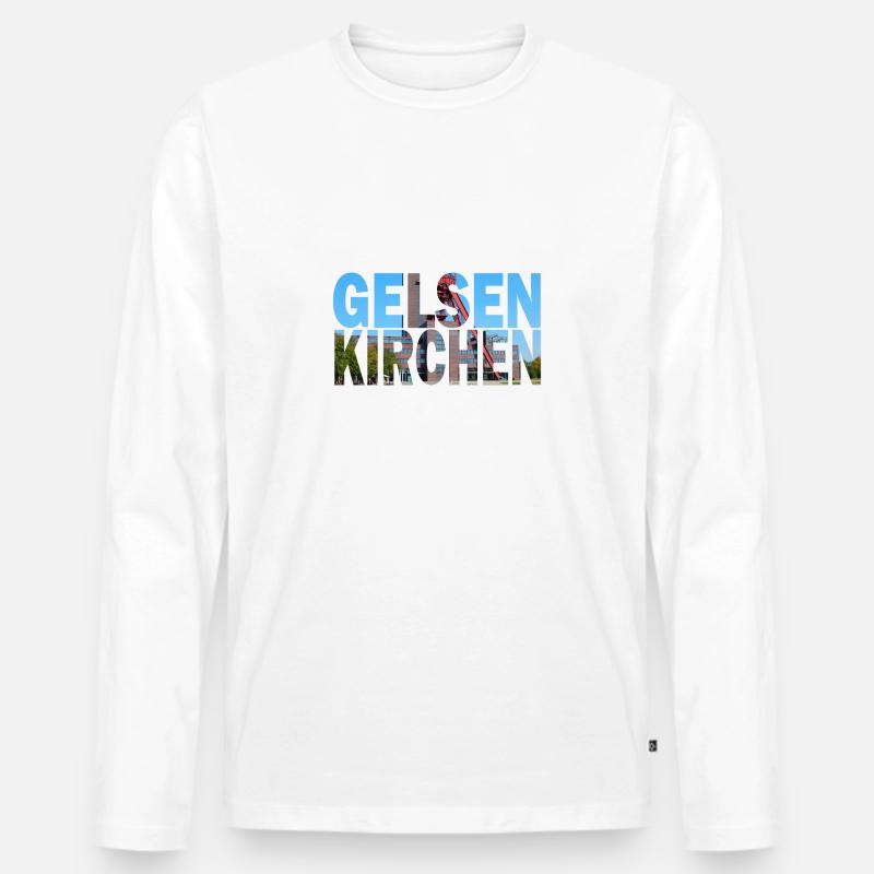 Gelsenkirchen auf Schalke Bergbau - Männer Premium Bio Langarmshirt - Weiß