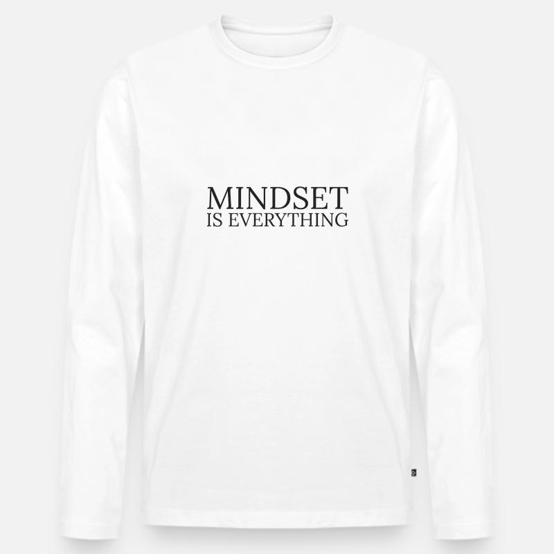 Mindset is everything - Männer Premium Bio Langarmshirt - Weiß