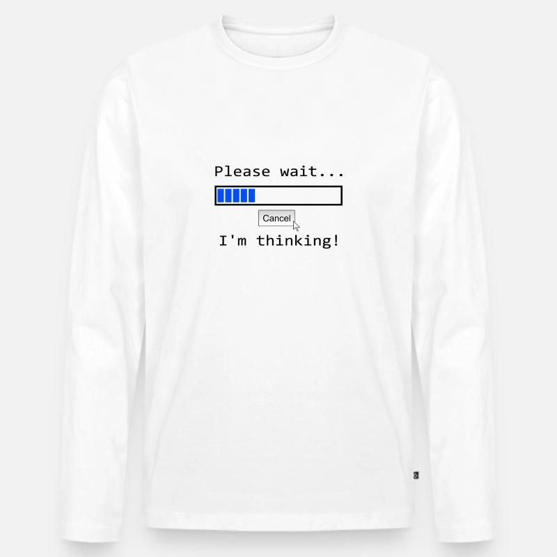 Witziger Spruch - Männer Premium Bio Langarmshirt - Weiß