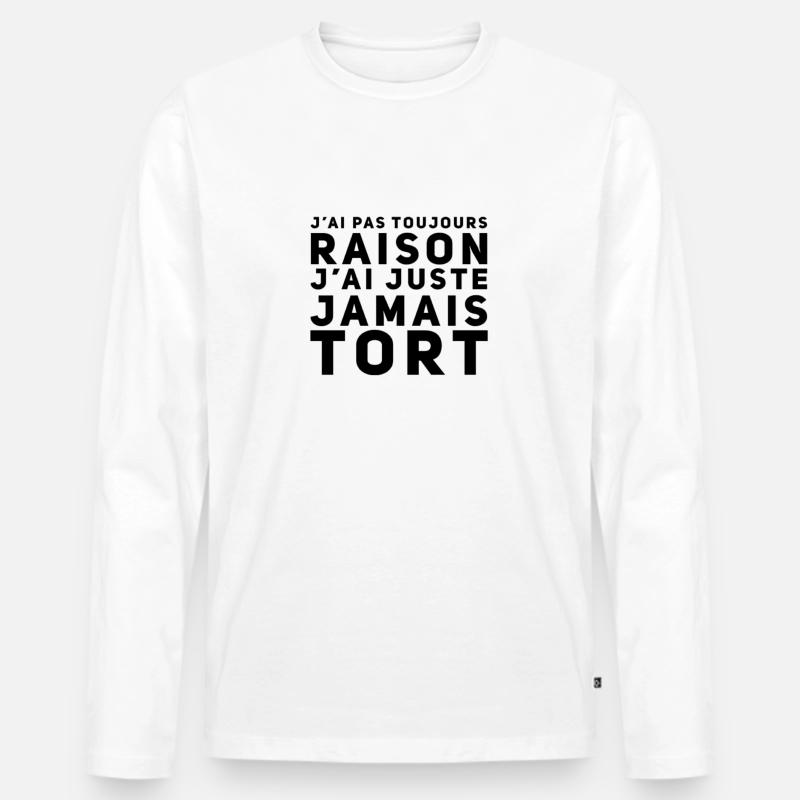 Dickköpfig - Männer Premium Bio Langarmshirt - Weiß