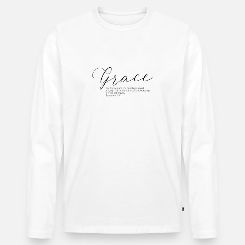 Grace ephesians - Männer Premium Bio Langarmshirt - Weiß