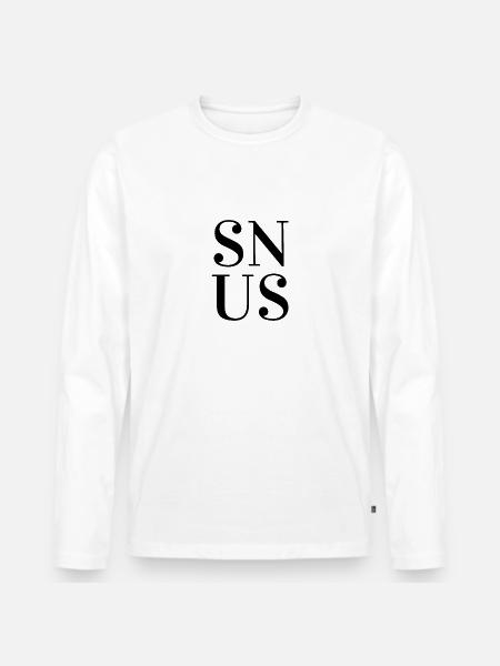 Snus Kautabak Nikotin - Männer Premium Bio Langarmshirt - Weiß