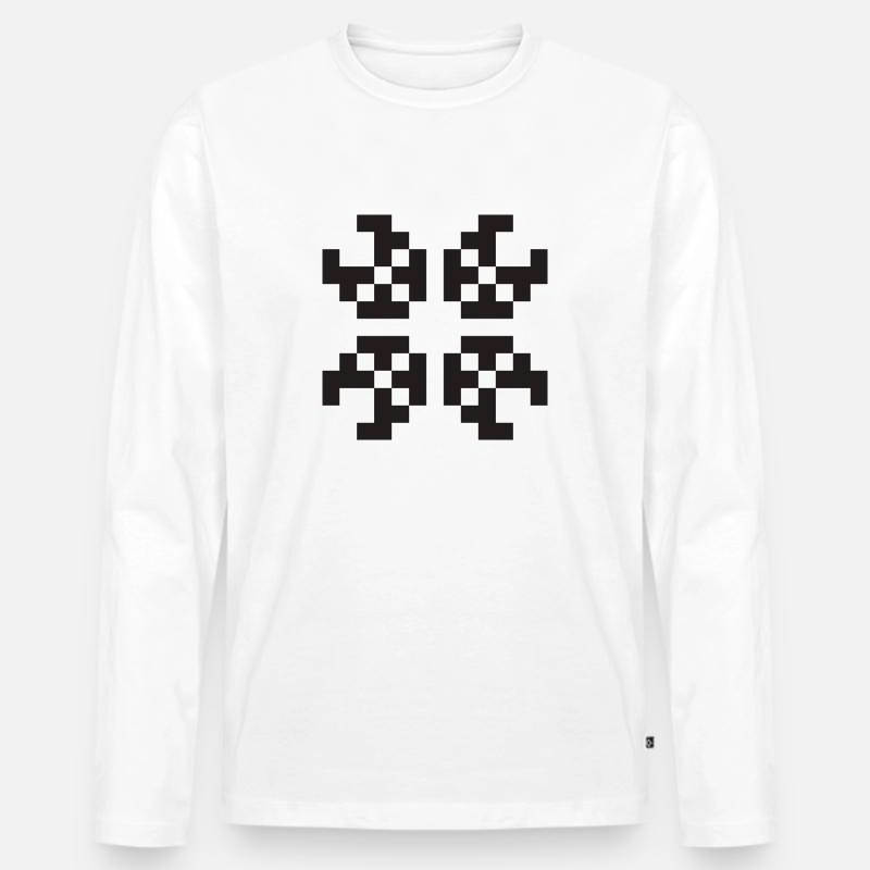 Pixel Figur Programmierer Webdesigner Geschenk - Männer Premium Bio Langarmshirt - Weiß