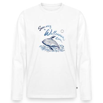 The Wellerman, sugar and tea and rum - sea shanty - Männer Premium Bio Langarmshirt - Weiß - Vorne - Nico (187cm)