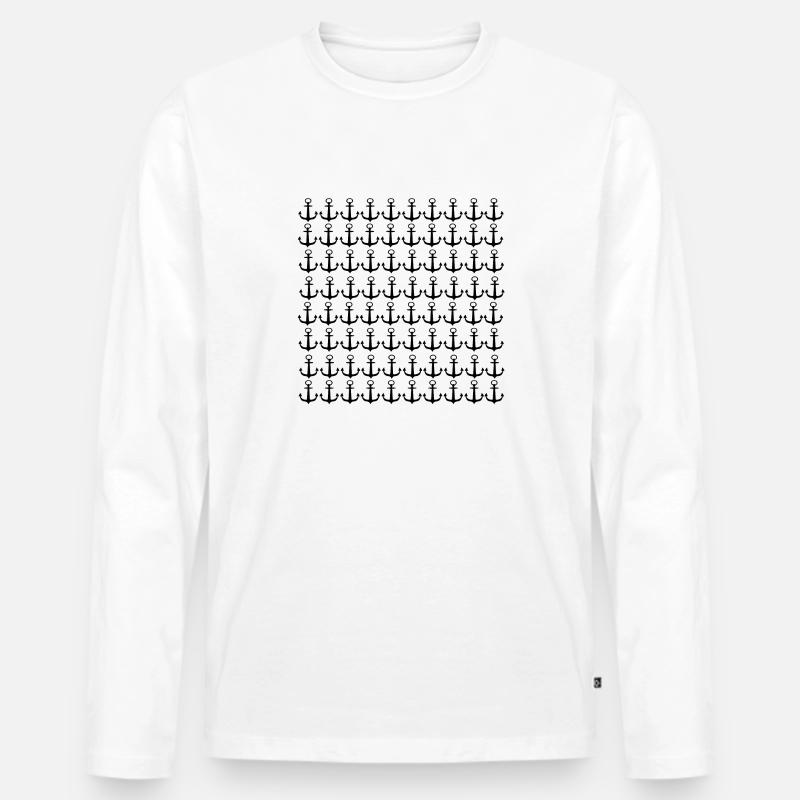 Anker - Männer Premium Bio Langarmshirt - Weiß