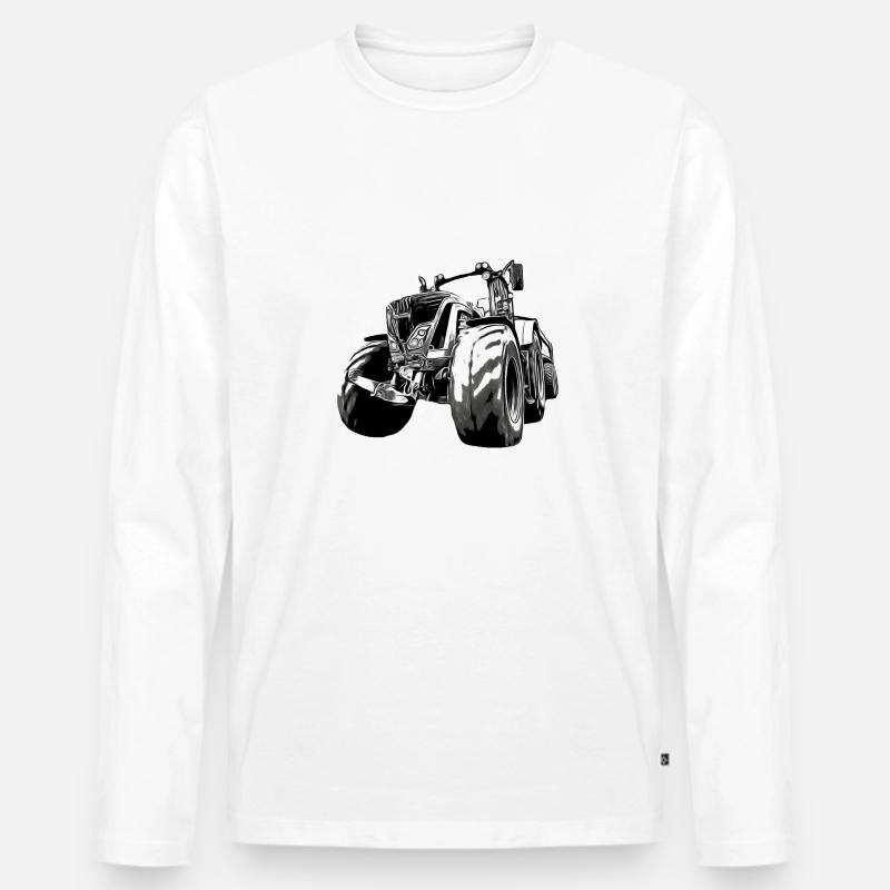 Traktor - Männer Premium Bio Langarmshirt - Weiß
