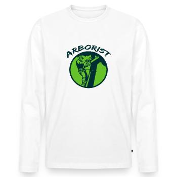 Arborist bois sort bois cadeau profession - T-shirt manches longues Premium bio Homme - blanc - Devant - Nico (187cm)