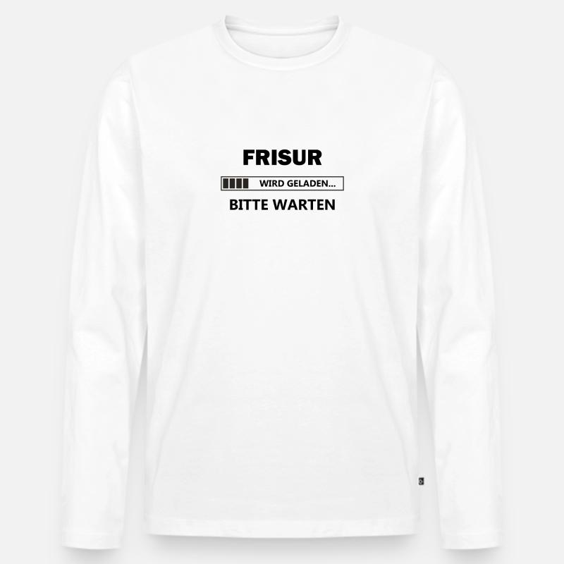 Frisur wird geladen... - Männer Premium Bio Langarmshirt - Weiß