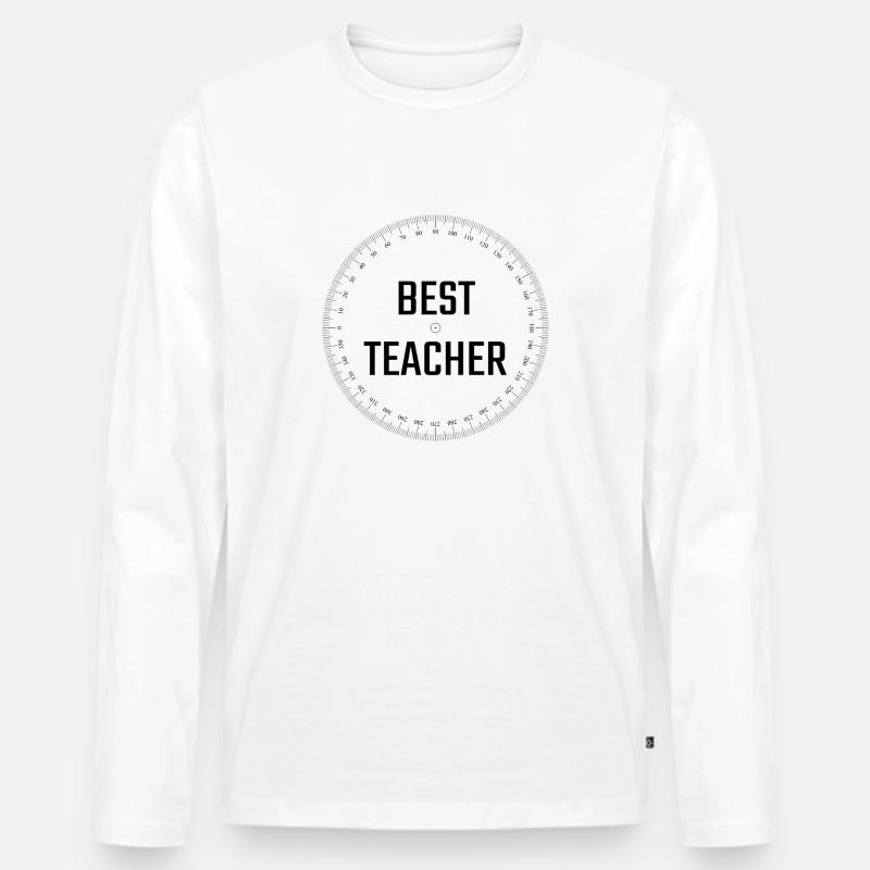 Bester Lehrer - Männer Premium Bio Langarmshirt - Weiß