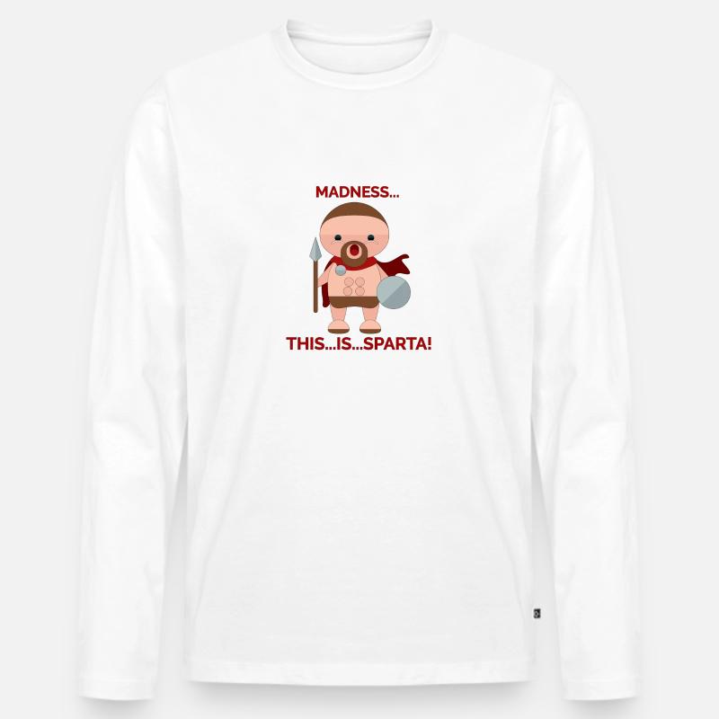 Sparta - Männer Premium Bio Langarmshirt - Weiß
