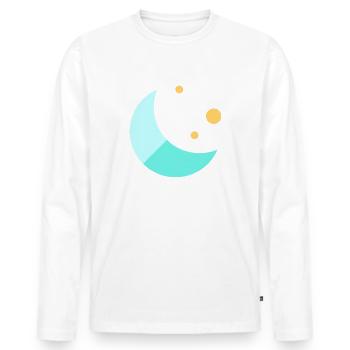Lune - T-shirt manches longues Premium bio Homme - blanc - Devant - Nico (187cm)