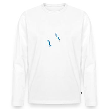 Trading Chart - Männer Premium Bio Langarmshirt - Weiß - Vorne - Nico (187cm)