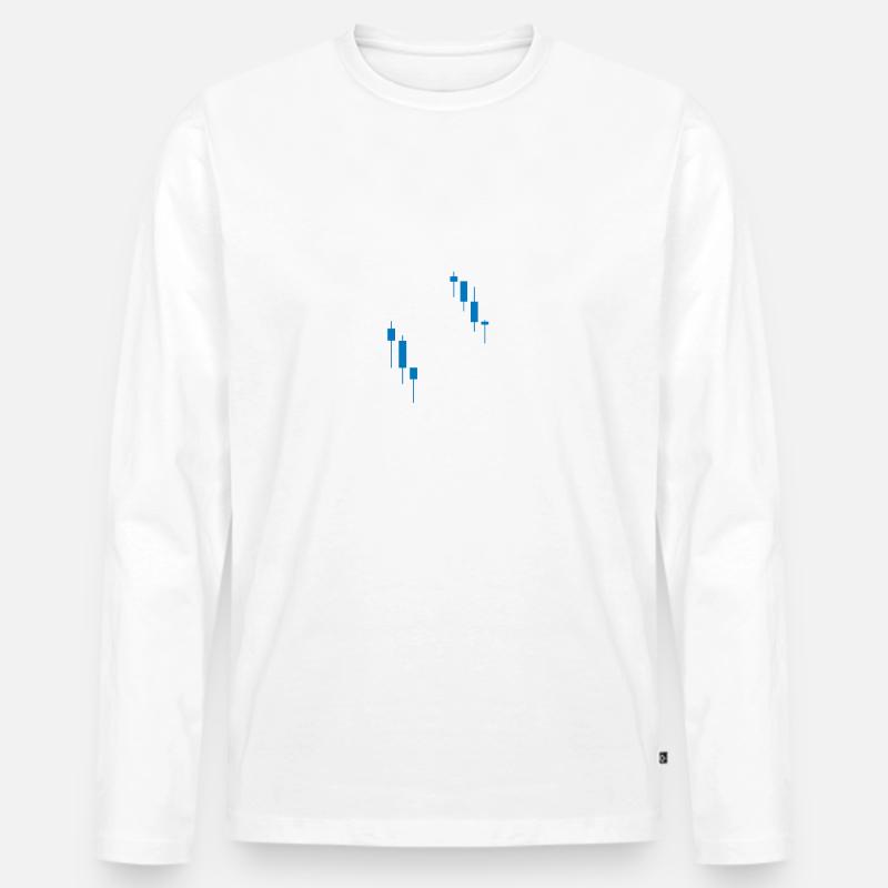 Trading Chart - Männer Premium Bio Langarmshirt - Weiß